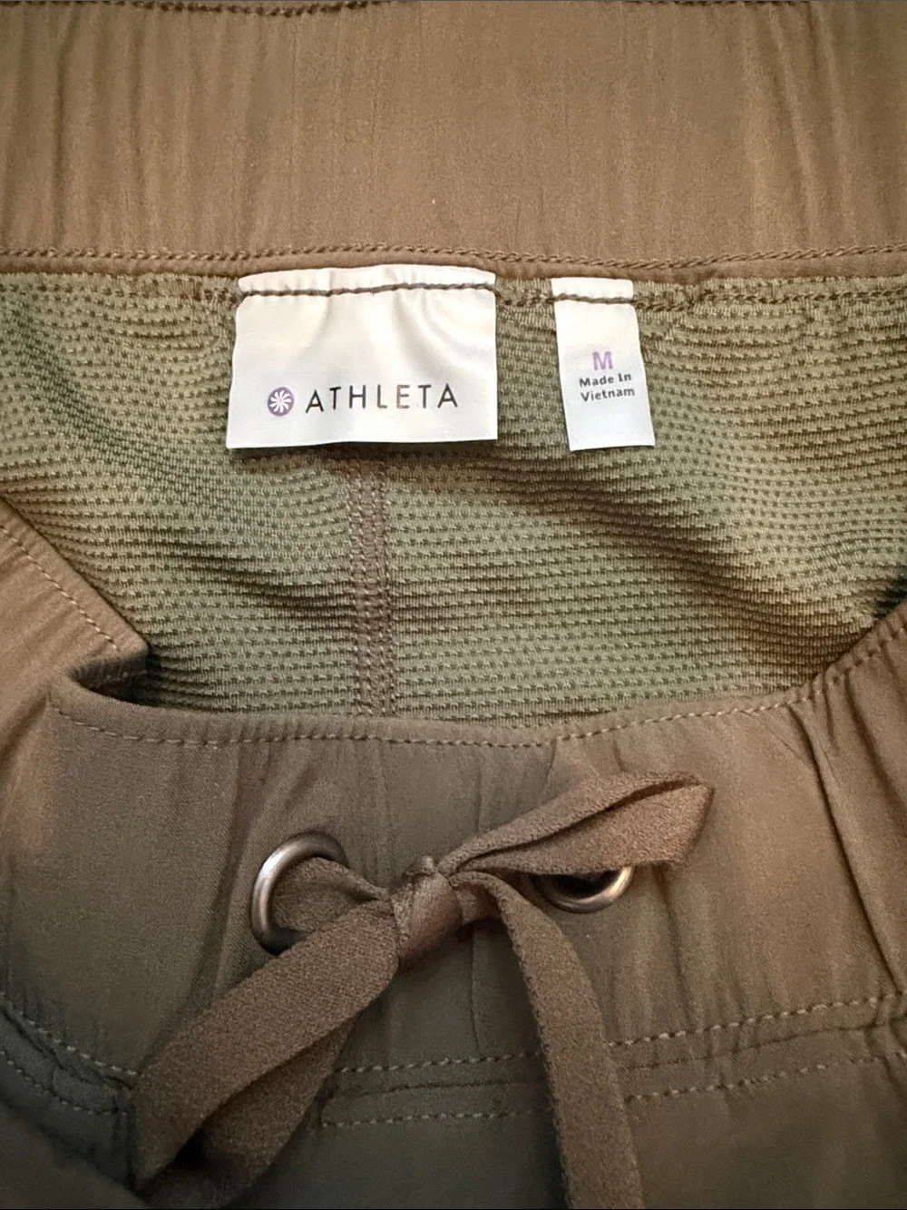 Athleta Olive Green Drawstring Skort with Elastic Waist